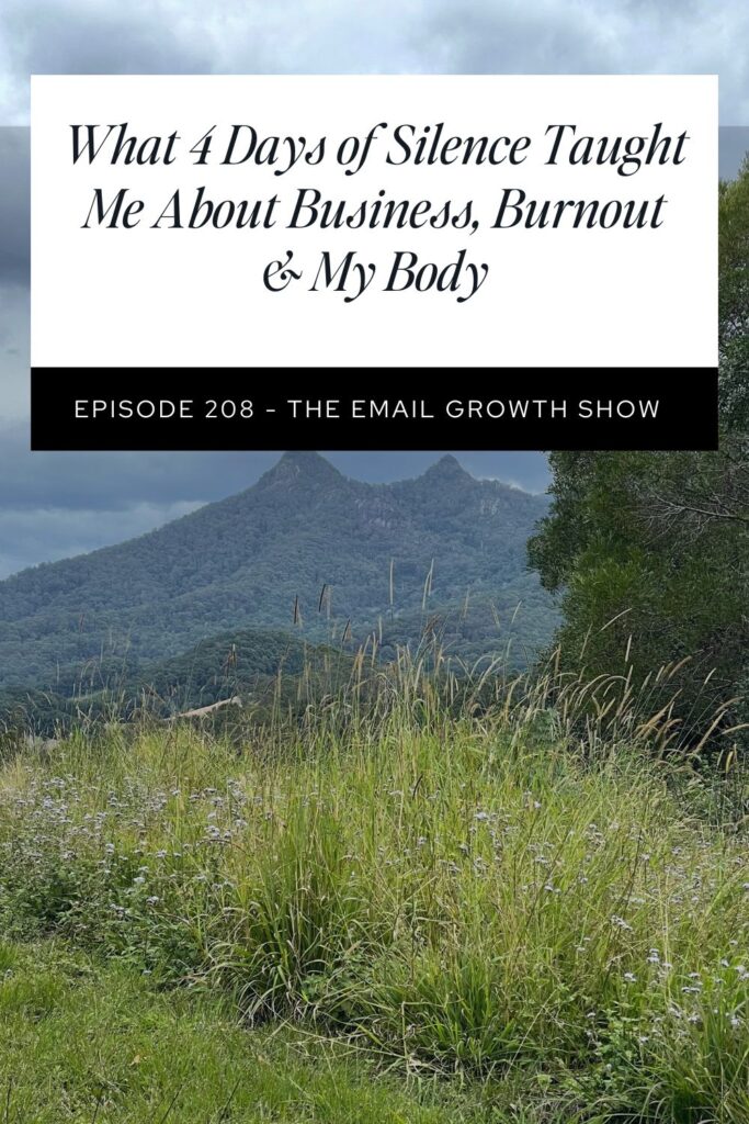What a Silent Retreat Taught Me About Space, Stillness & Showing Up Differently — reflections on slowing down, nervous system regulation, and clarity in business with Kylie Kelly.